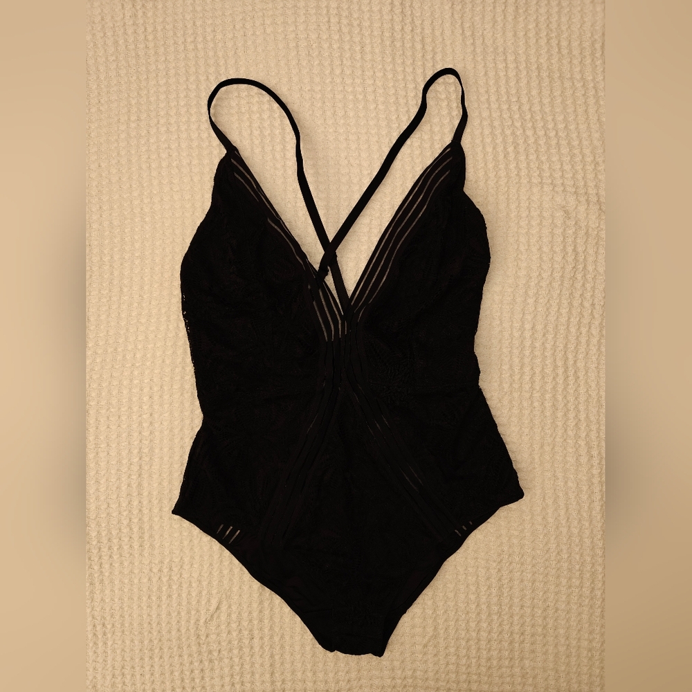 Ambrielle Black Lace Bodysuit